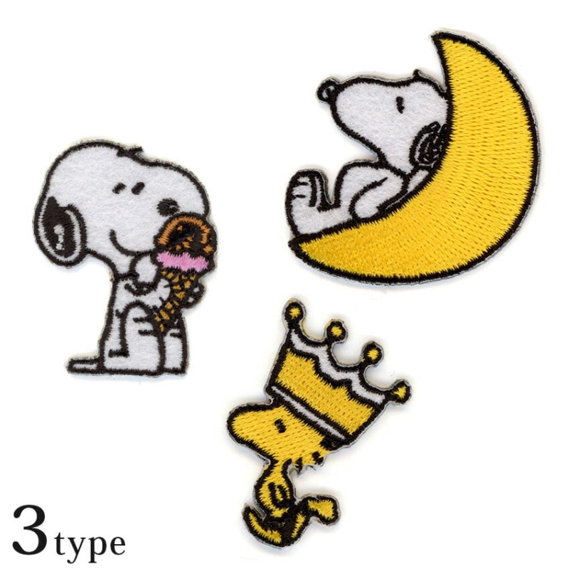 スヌーピー シールワッペン アイロン接着 2way