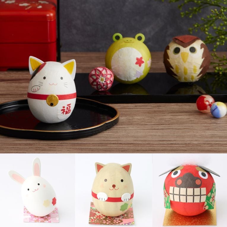 美濃和紙でつくるおきあがりこぼし手づくりキット　どうぶつ　全6種