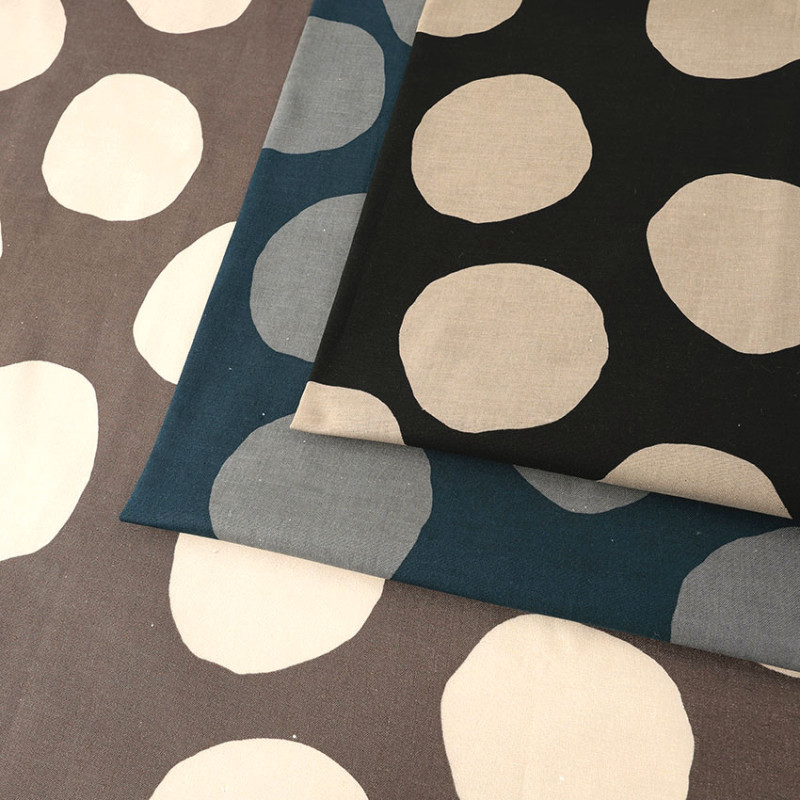 サークル柄 綿麻シーチング 50cm単位