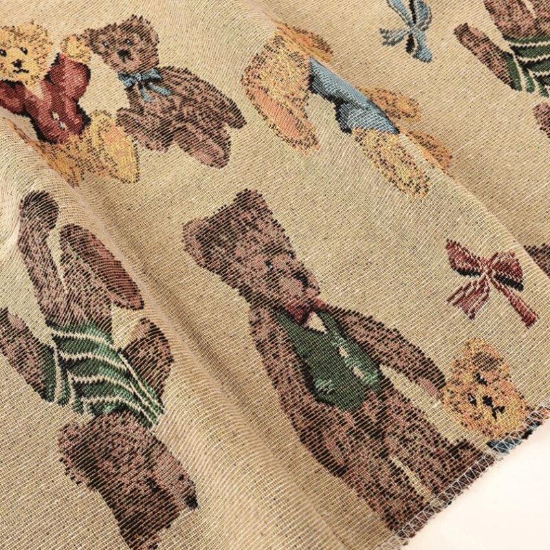 ゴブラン生地 ベア&リボン 145×95cm カットクロス