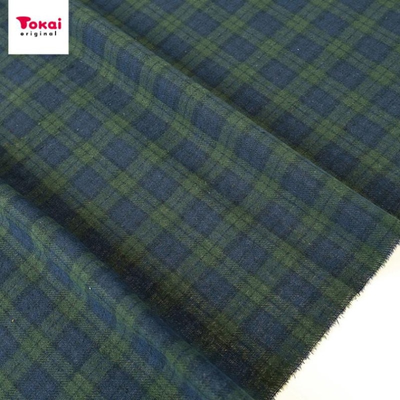 先染め起毛チェック Cグリーン 50cm単位