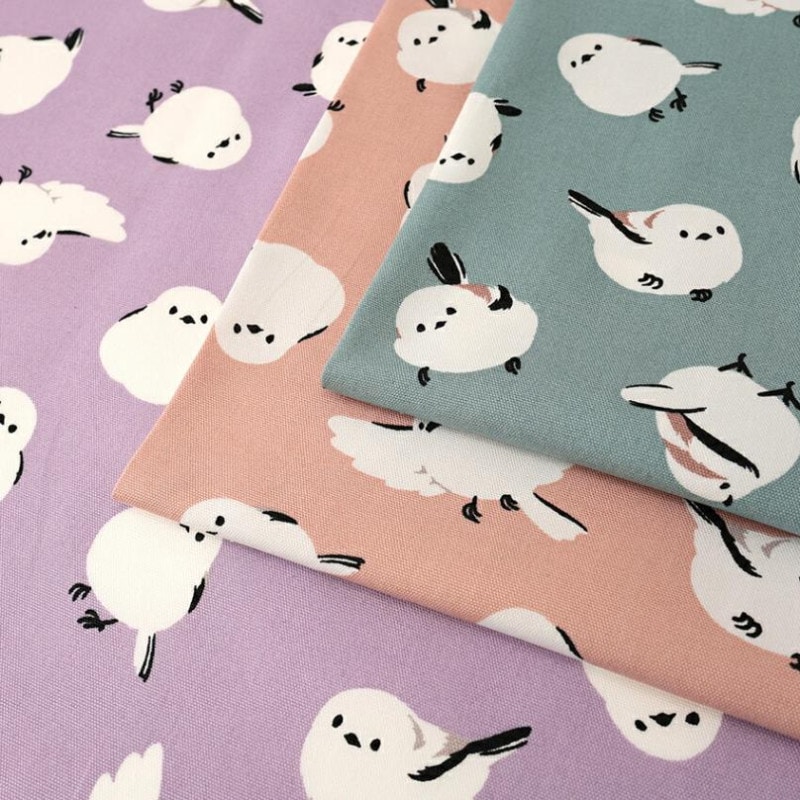 シマエナガ柄 オックス 50cm単位