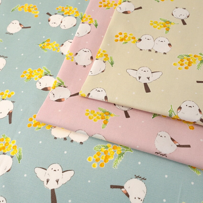 シマエナガとミモザ オックス 50cm単位