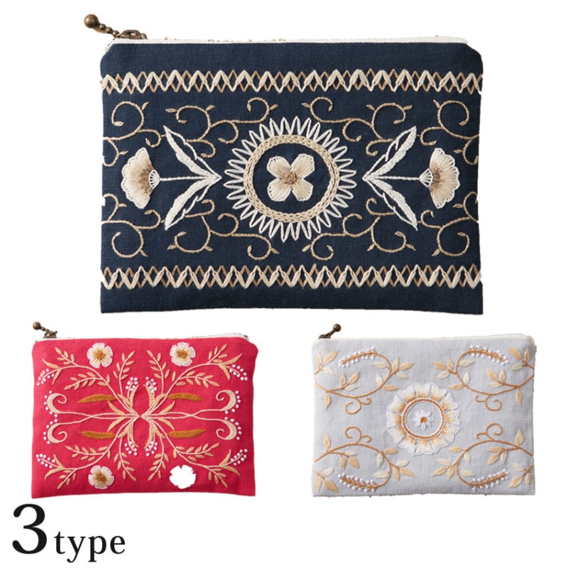 戸塚刺繍キット ARABESQUE ジップポーチ1