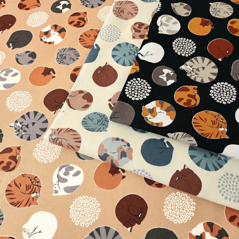 ニャンモナイト柄 オックス 50cm単位