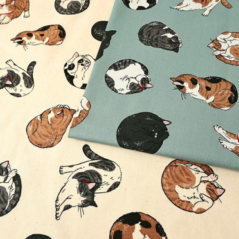 猫柄 オックス 50cm単位