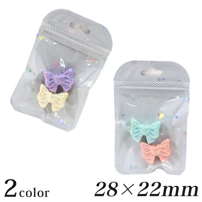 ビーズ アクセサリー パーツ アクリルビーズ リボンD