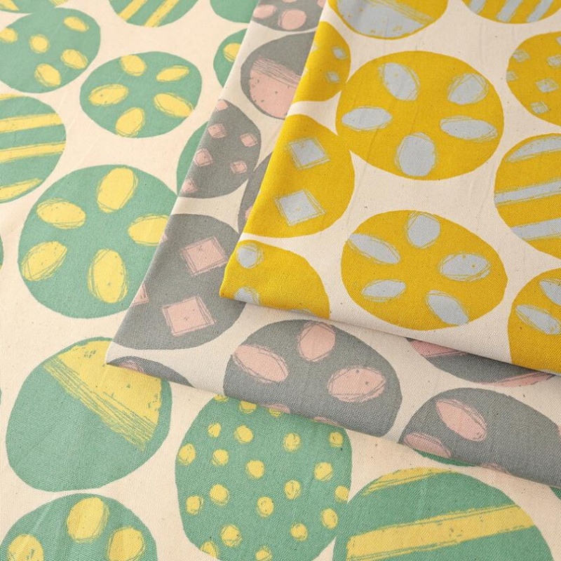 手描き風サークル柄 オックス 50cm単位