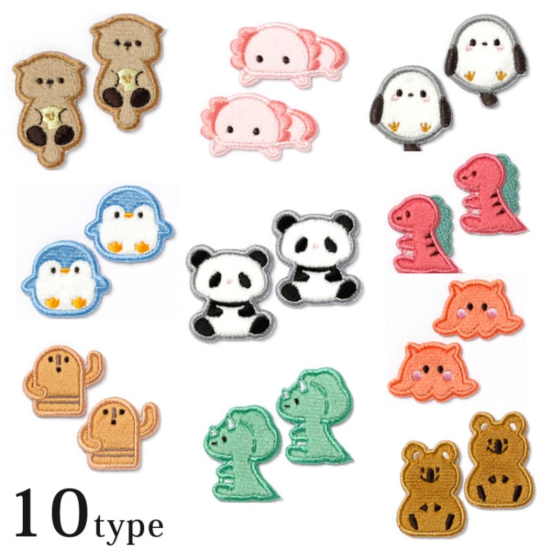 ぬいぱっち ふわふわ ワッペン シール アイロン 両用タイプ 2way