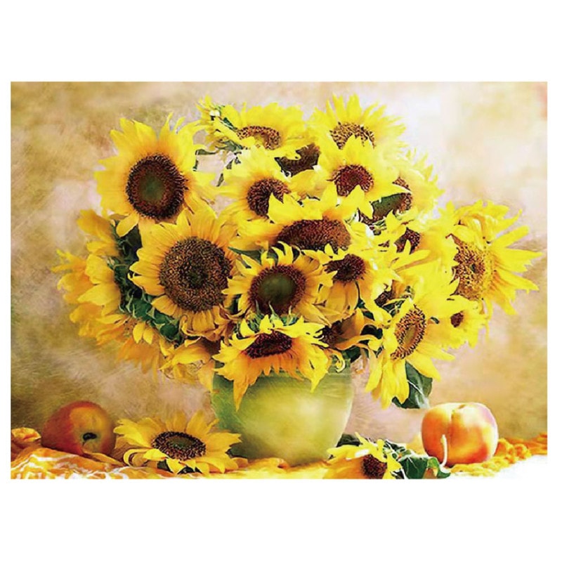 キラキラビーズアート ヒマワリ SCB-387 キャンバスサイズ 40×30cm エルベール