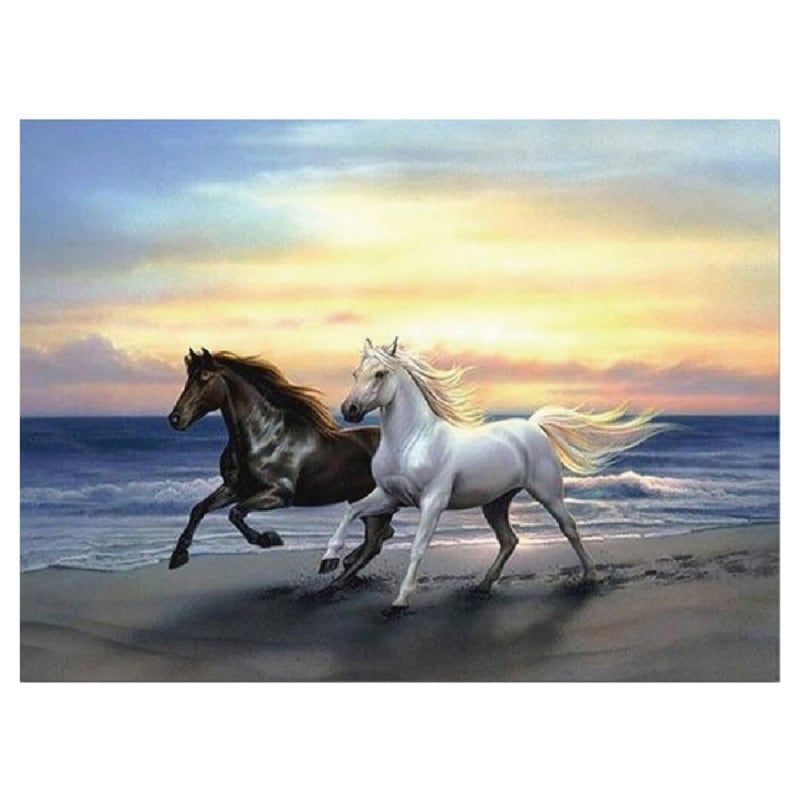 キラキラビーズアート 海辺の馬 SCB-499 キャンバスサイズ 40×30cm エルベール