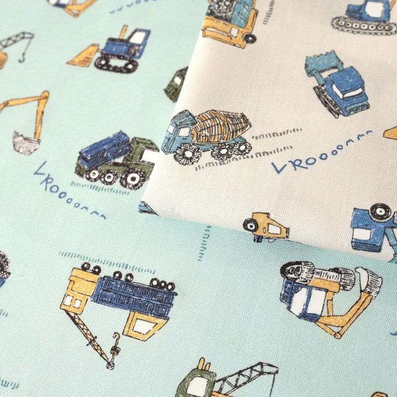 Nuance Kids 手描き風 くるま柄 CB 50cm単位