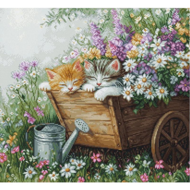 刺繍 輸入キット Luca-s KITTEN'S SLEEP BU5093