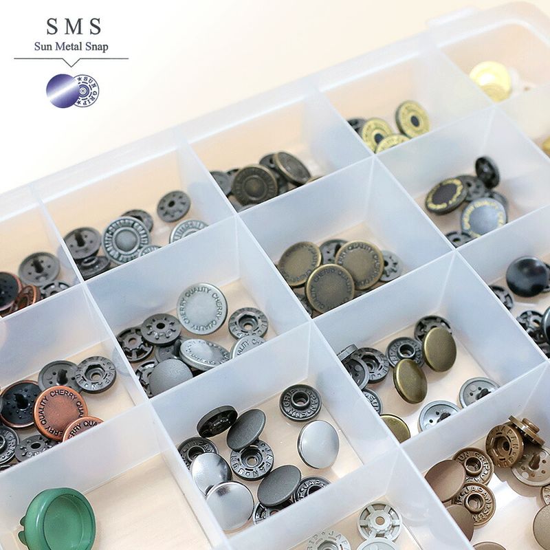 CHERRY LABEL プラスチックスナップ 57組 セット SMS 13mm 15mm ケース付