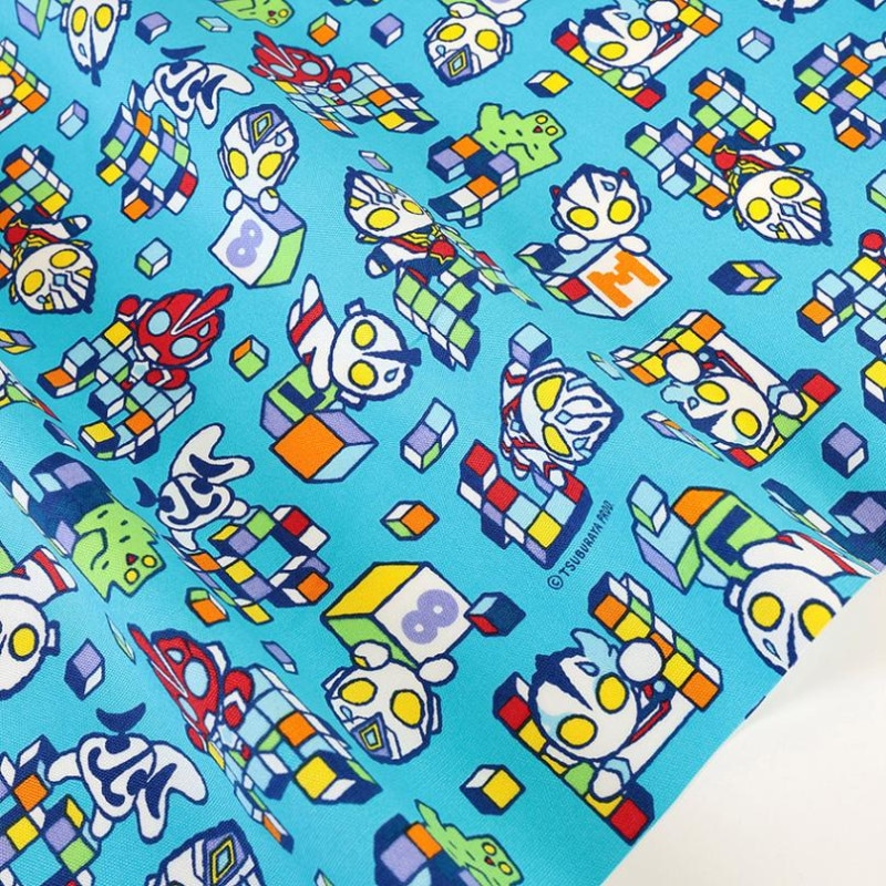 M78 ウルトラマン ブロック柄 オックス 50cm単位