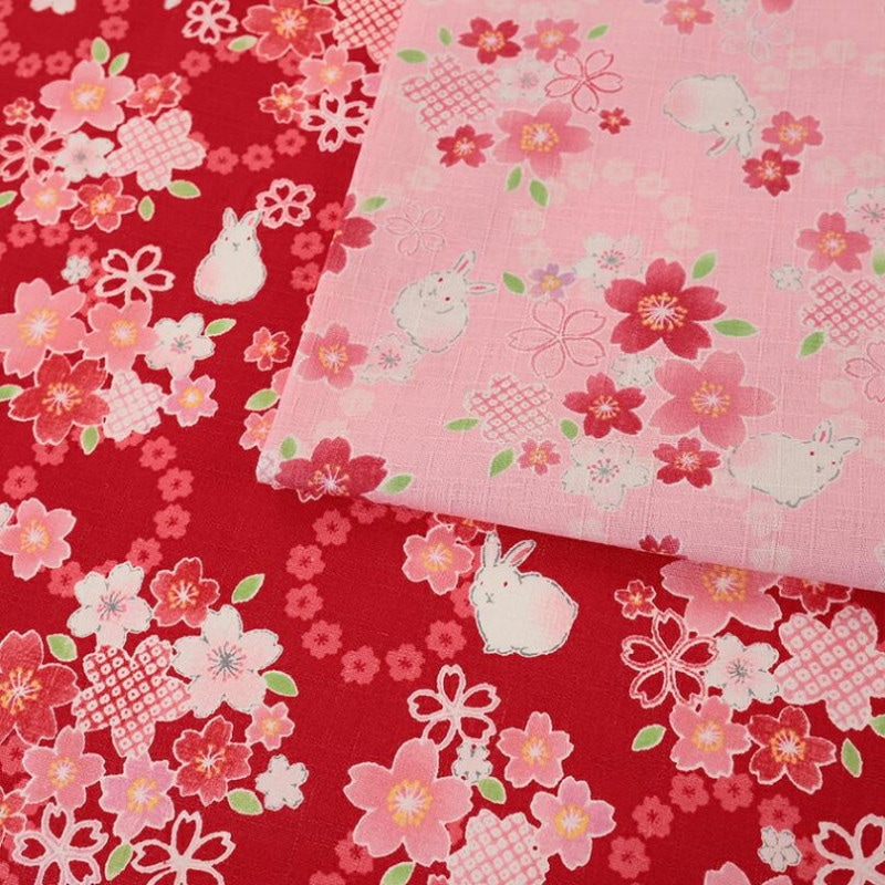 いろは日和 桜とうさぎ ツムギクロス 50cm単位