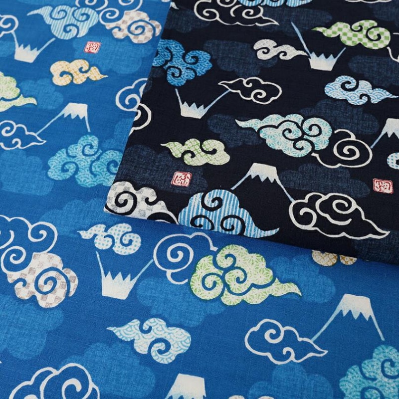 いろは日和 富士山と雲 ツムギクロス 50cm単位