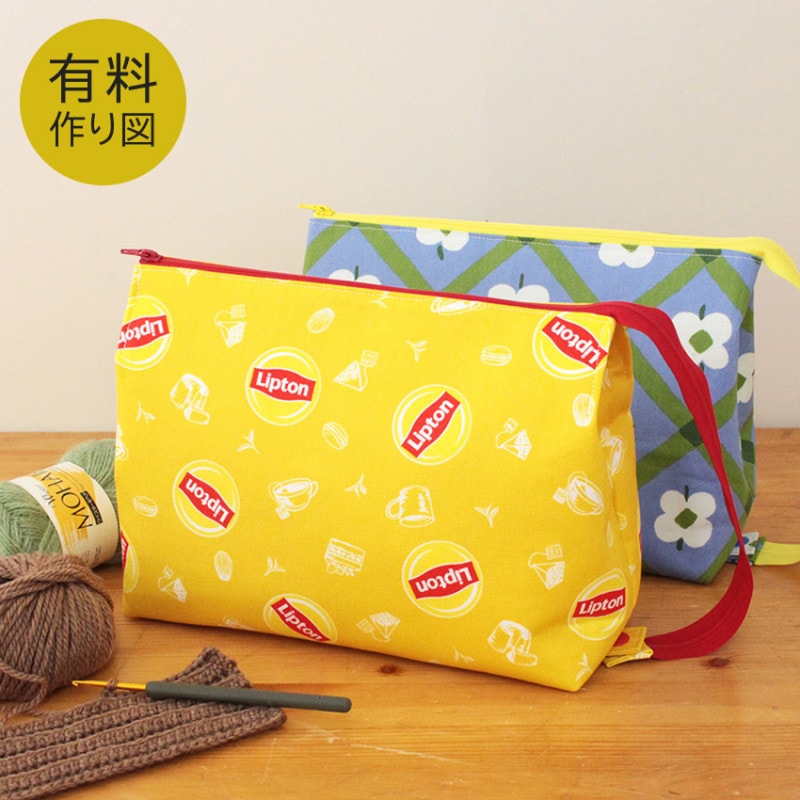 作り図 モバ編みポーチ