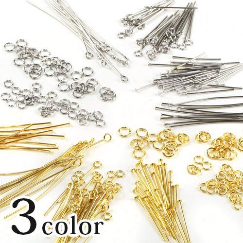 ビーズ 金具 金具基本Bセット ゴールド・シルバー・アンティクゴールド