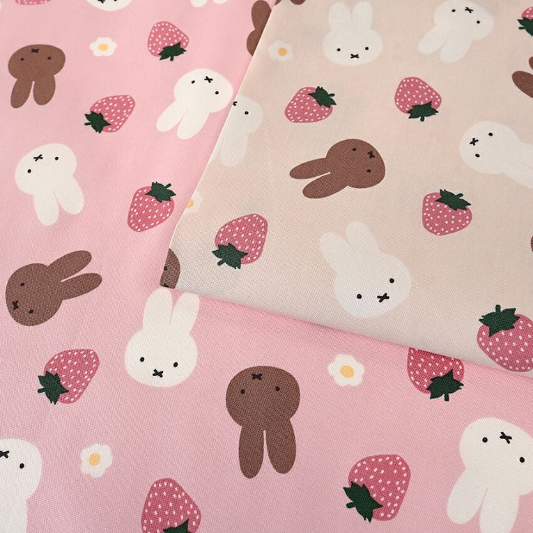 ミッフィー いちご柄 オックス 50cm単位