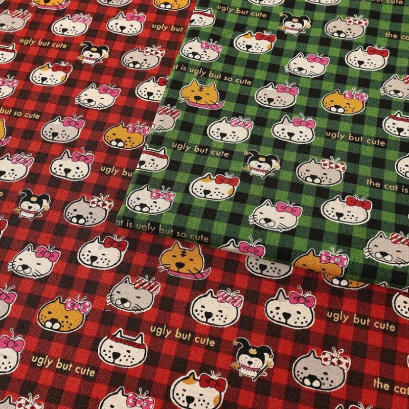 ブサカワ猫 綿麻キャンバス 50cm単位