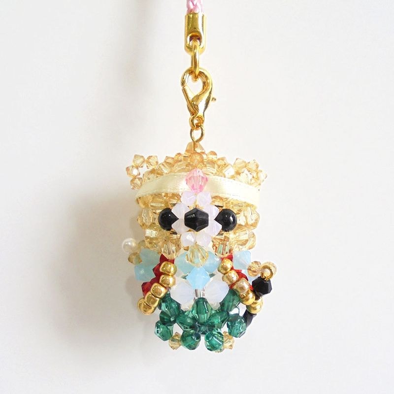 ホビックス ビーズキット 京都・西陣子ぐまの桃太郎根付け