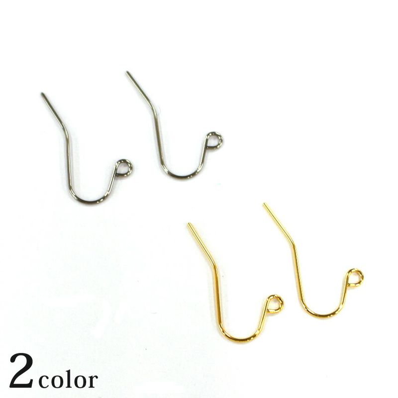 ステンレスフック ピアス 金具 シルバー ゴールド 2個