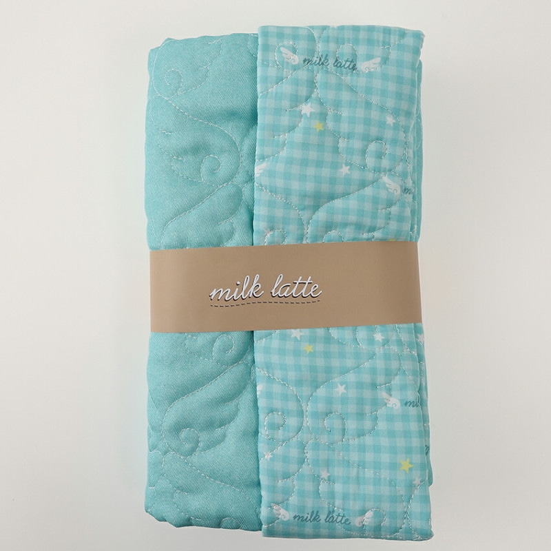 milk latte デニム風デザインキルト エンジェル 50cm カットクロス