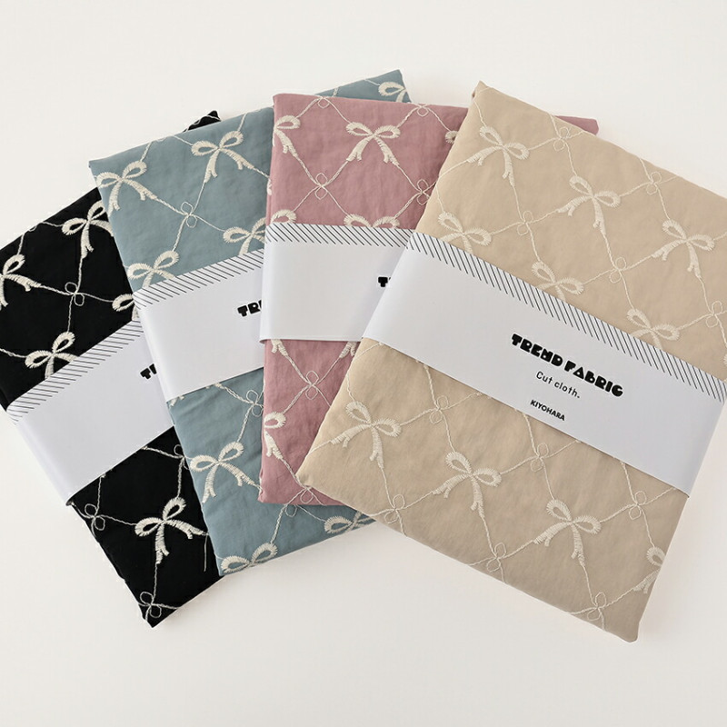 ナイロンワッシャーリボン刺繍 130×50cm カットクロス