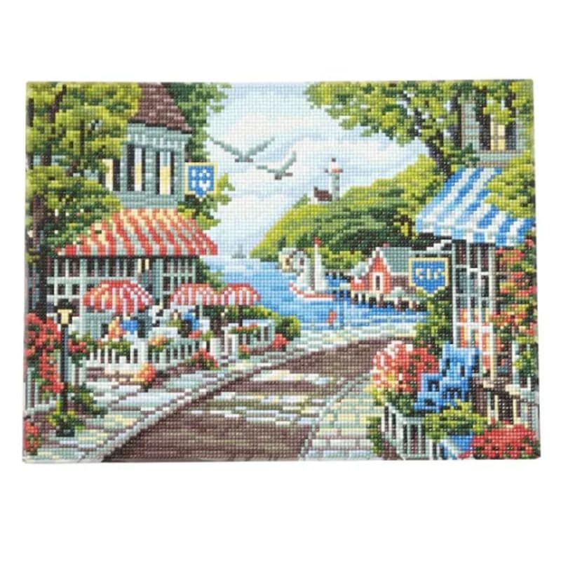 ダイヤモンドフィックス キット　湖畔のカフェ　10-3496 10-3298 / 30×40cm