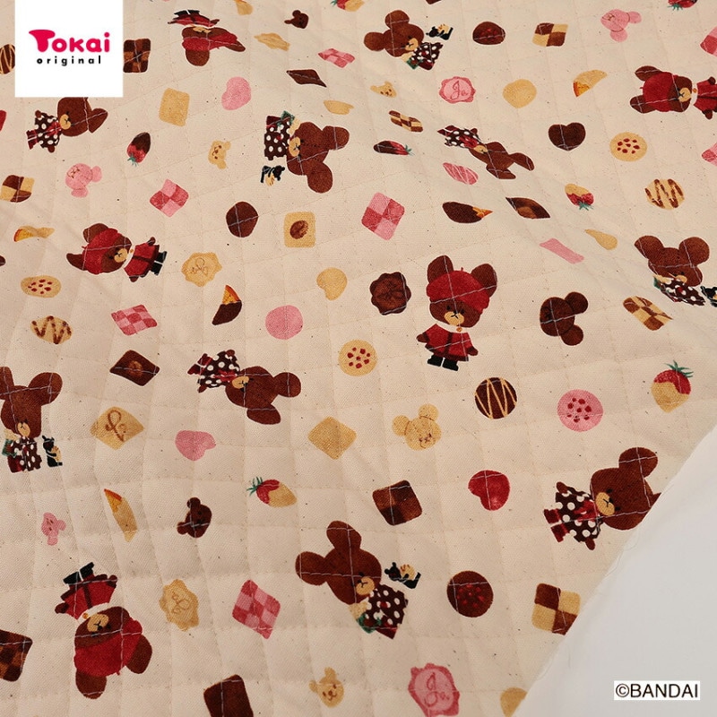 くまのがっこう チョコレート総柄 オックスキルト 50cm単位