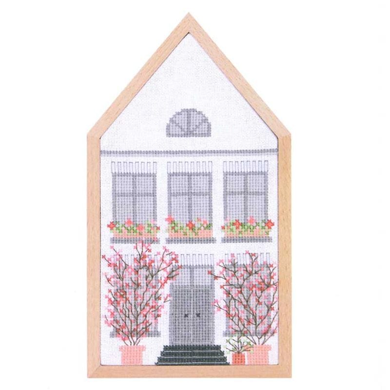 輸入刺繍キット クロスステッチ RICO(リコ) SPRING HOUSE 刺しゅう枠付き 100216
