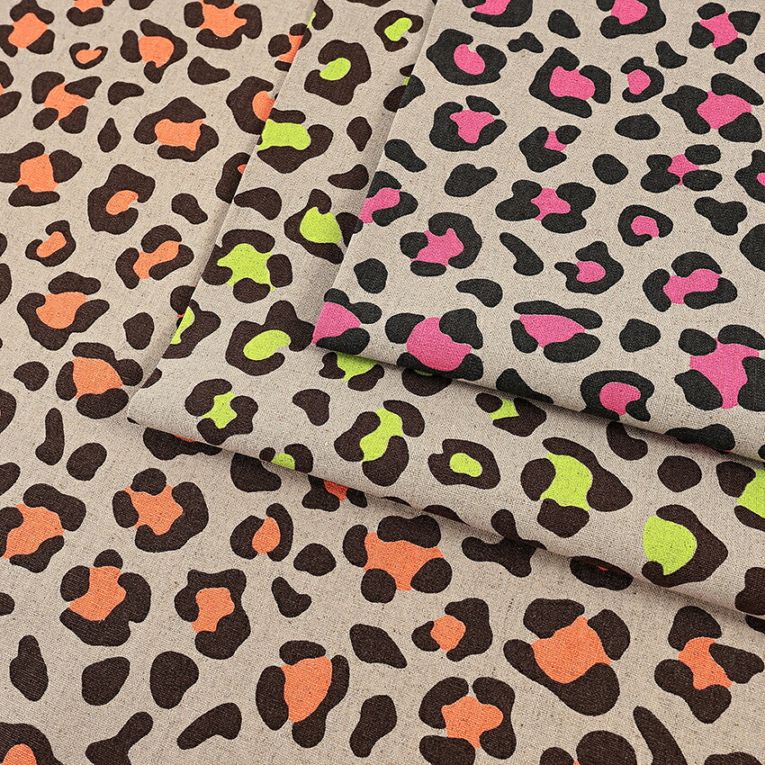 NEON LEOPARD 綿麻キャンバス 50cm単位