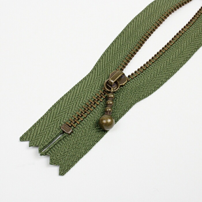 YKK 玉付きファスナー 20cm メタルアンティークゴールド 3GKB-20 AG 