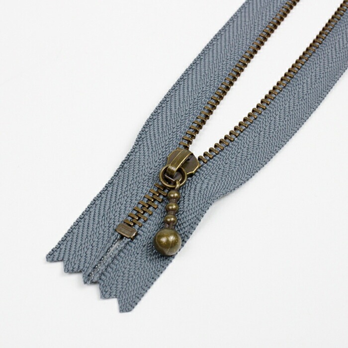 YKK 玉付きファスナー 20cm メタルアンティークゴールド 3GKB-20 AG 