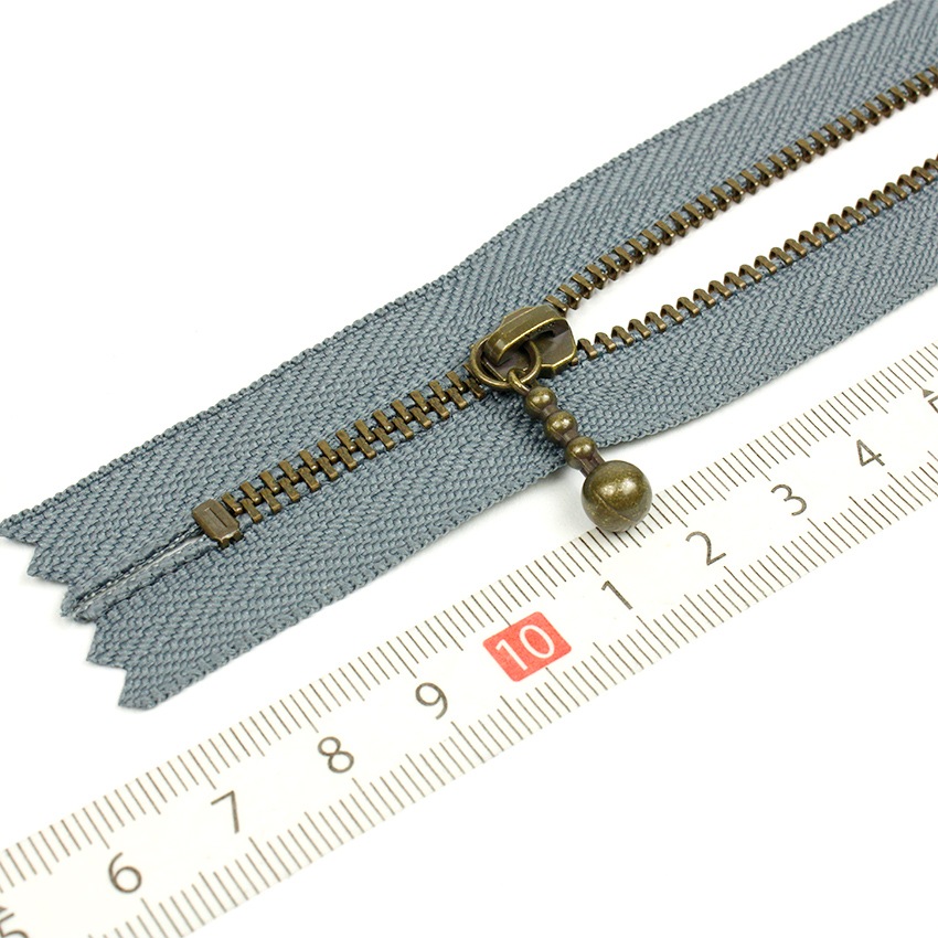 YKK 玉付きファスナー 20cm メタルアンティークゴールド 3GKB-20 AG 