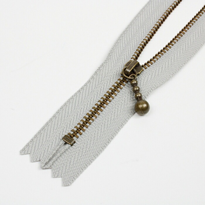YKK 玉付きファスナー 20cm メタルアンティークゴールド 3GKB-20 AG 