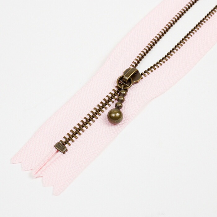 YKK 玉付きファスナー 20cm メタルアンティークゴールド 3GKB-20 AG 