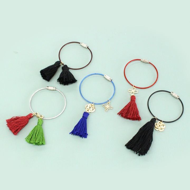 ワイヤーリングキーホルダー 約50mm 2個入り