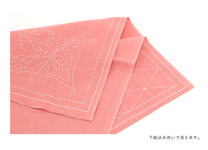刺し子 花ふきん ローズ(バラとリボン/花) | すべての商品 | 手芸用品
