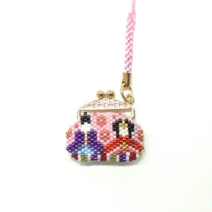 京・西陣柄がまぐち根付け おひなさま