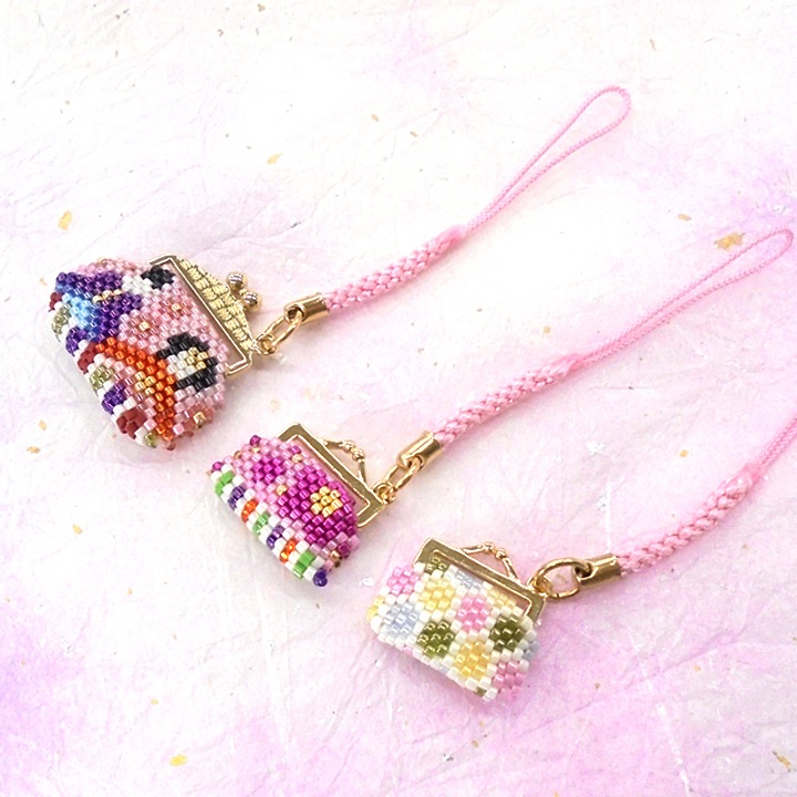 京・西陣柄がまぐち根付け おひなさま