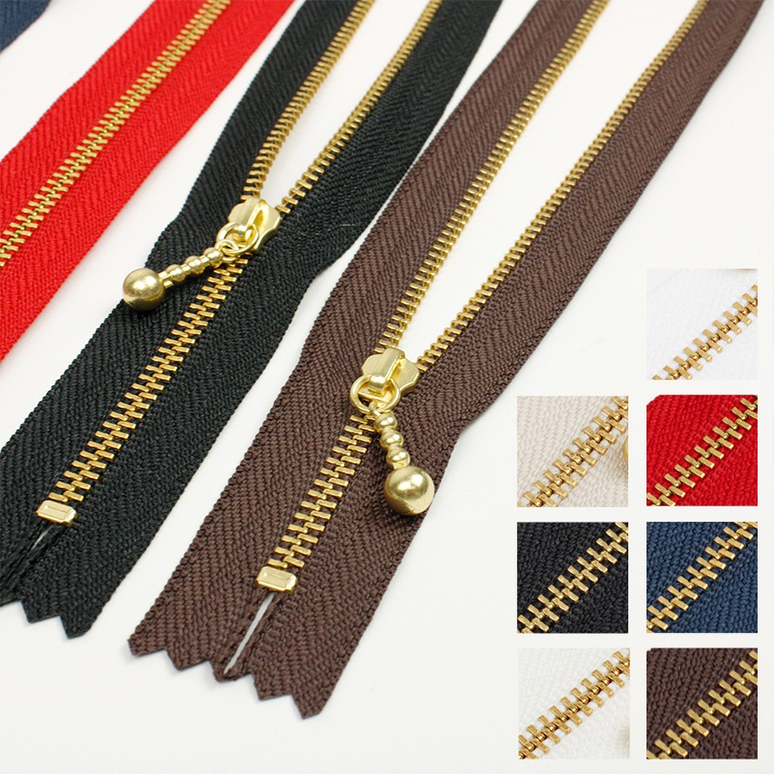 YKK 玉付きファスナー 35cm メタルゴールド 3MGC-35 G 定番カラー 
