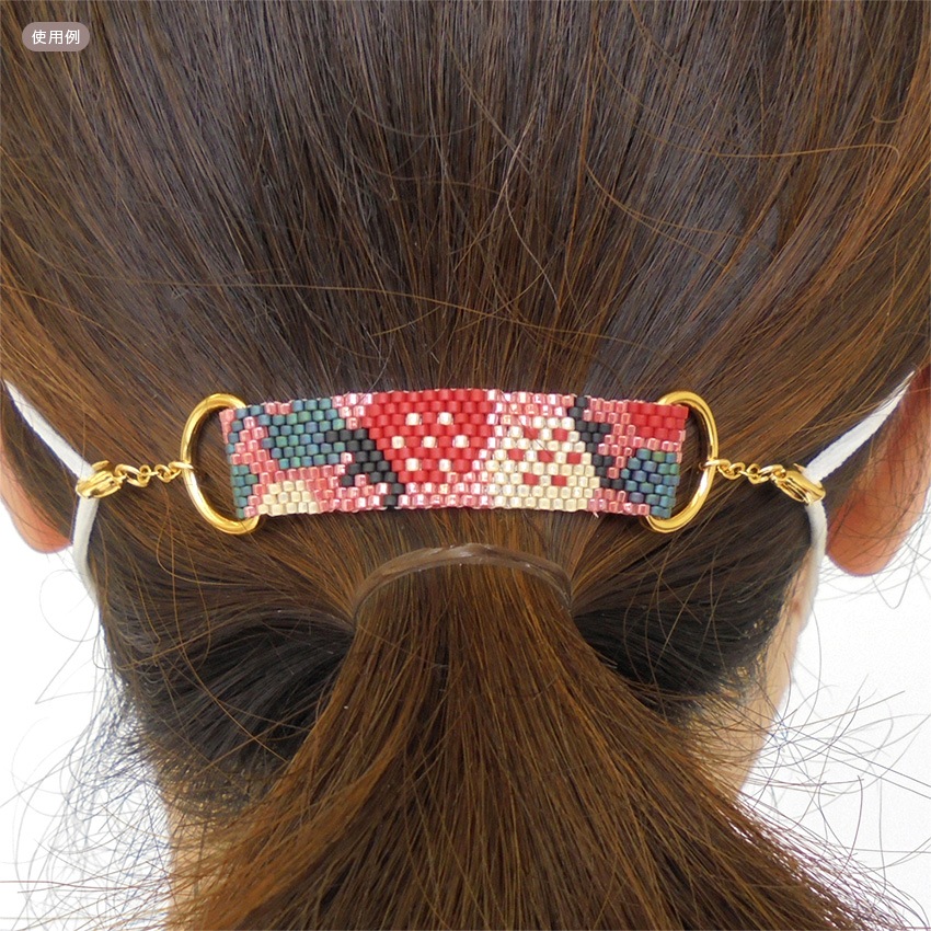 京・西陣柄マスク留め いちご PB-210