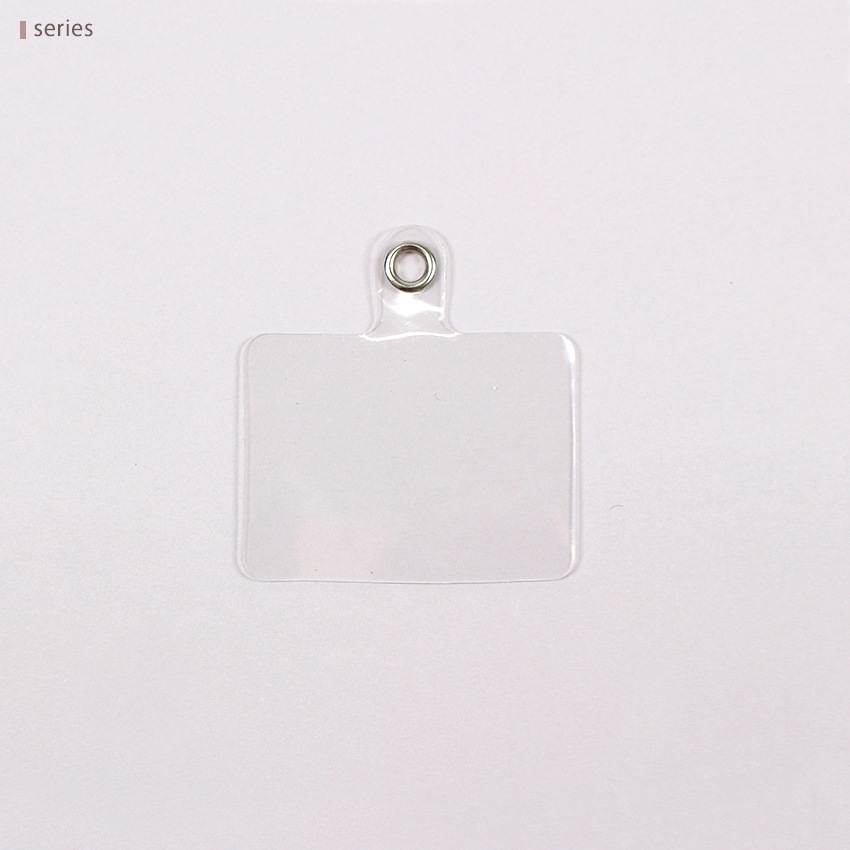 ストラップホルダーB(片面シール付) 55×55mm クリア 2個入り