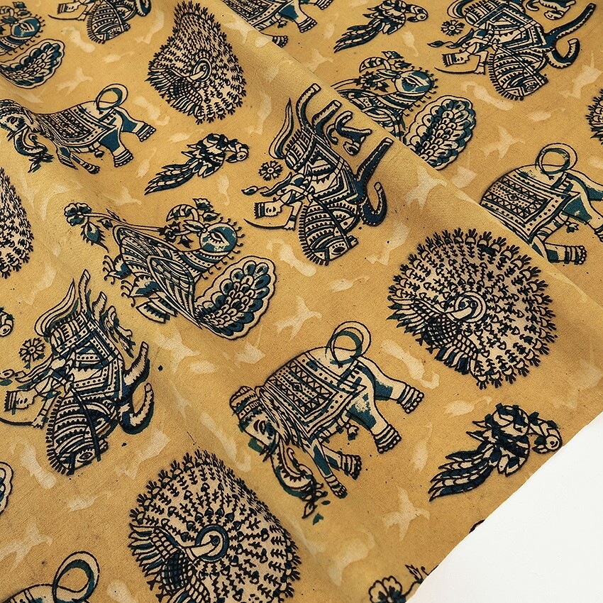 インドブロックプリント KK-1639 3841 50cm単位 | シーチング | 手芸