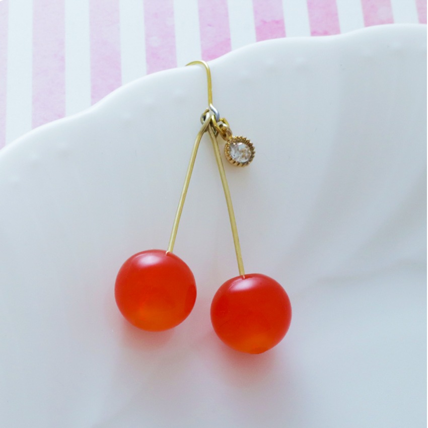 【レシピ】 さくらんぼのピアス