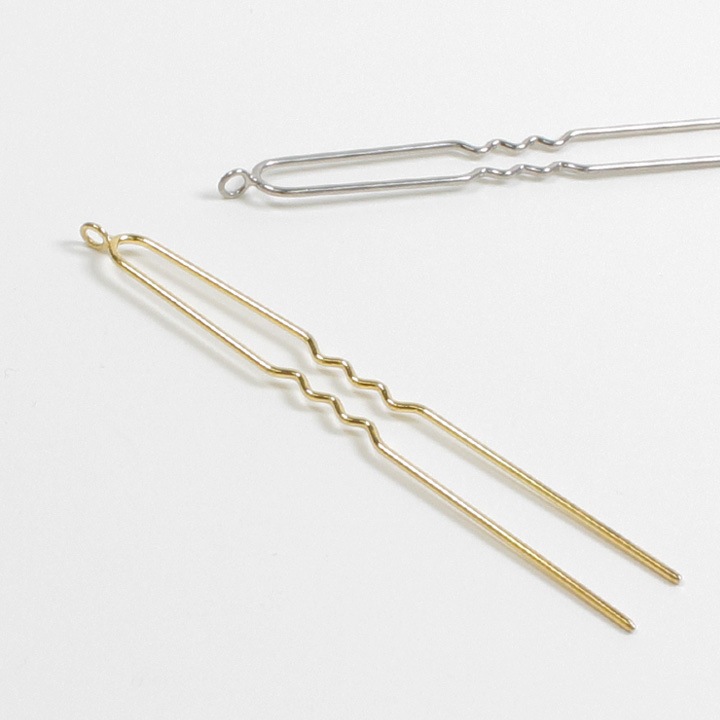 かんざしパーツ カン付き2また 80mm | ヘアアクセサリー金具 | 手芸