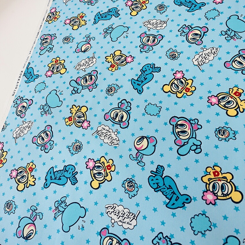 エンジェルブルー 星柄 オックス 50cm単位 | オックス | 手芸用品の