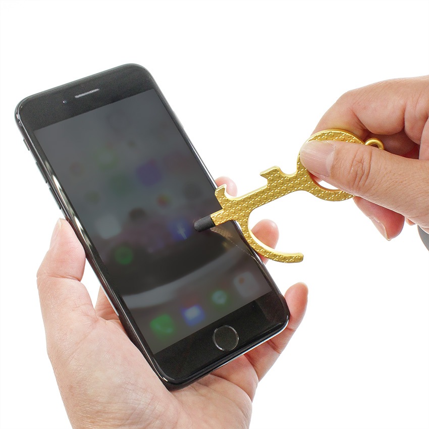 【お買い得品】ドアオープナー リールキーホルダー付き ゴールド・シルバー